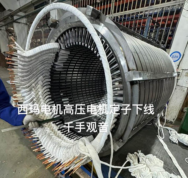 图为西玛高压电机定子绝缘局部照片